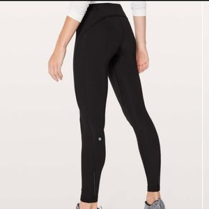 Lululemon Fast As Fleece Tights leggings black size 6 High-rise
